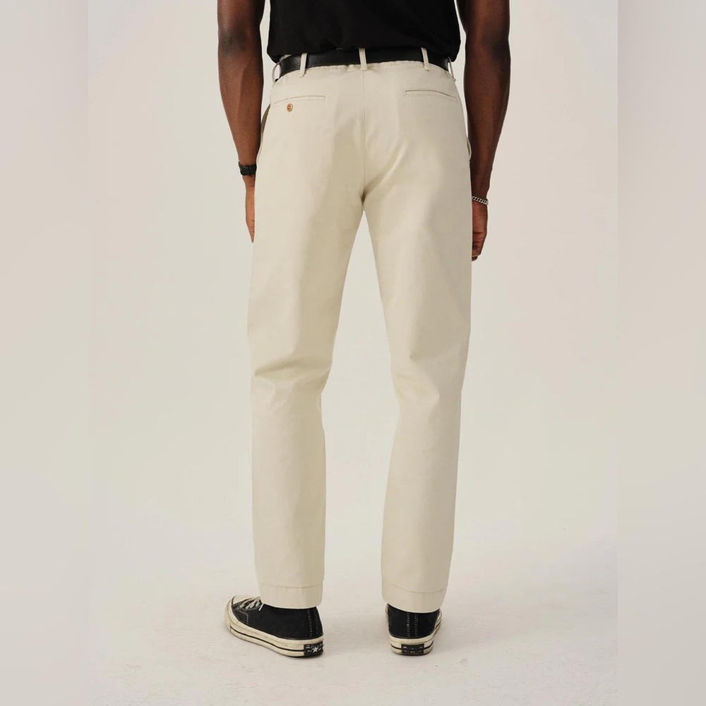 Buck Mason Cream Straight-Leg Chinos - Picture 2 of 11